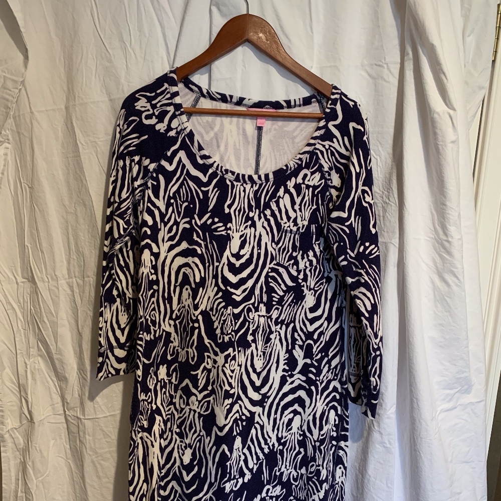 Lilly Pulitzer Blue Entourage Zebra Preston Dress